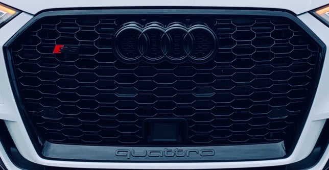 Audi S/RS/SQ/RSQ/TT/TTRS Badge Full Set - Gloss Black (Front&Rear Ring + Front&Rear Emblem)