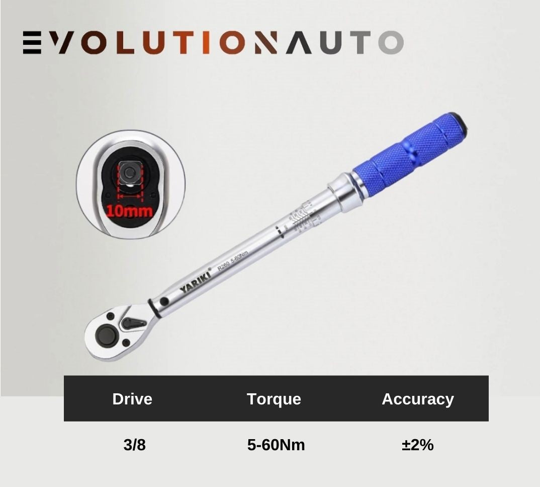 3/8 Inch Drive Click Torque Wrench 5-60 Nm – EVOLUTIONAUTO
