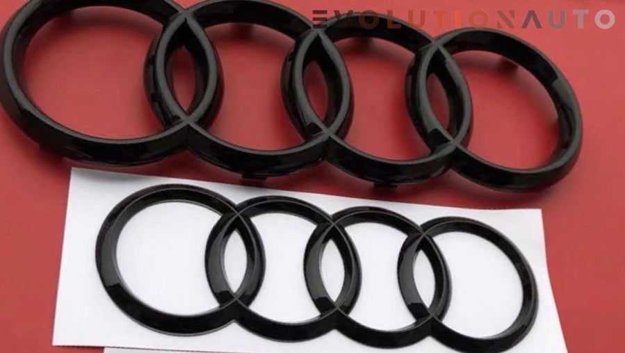 Gloss Black Audi Ring Set (Front Ring+ Rear Ring)