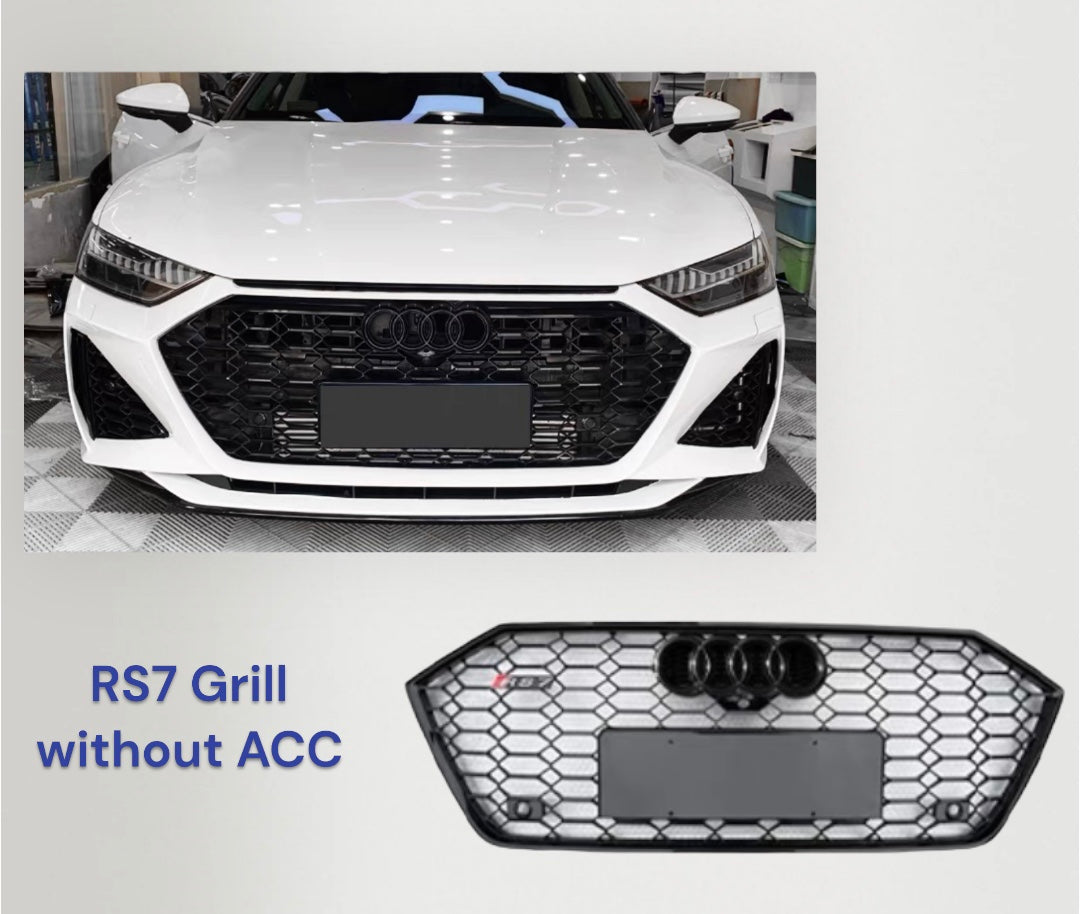 Audi RS7 Honeycomb Front Grill 2019-2022 - Gloss Black