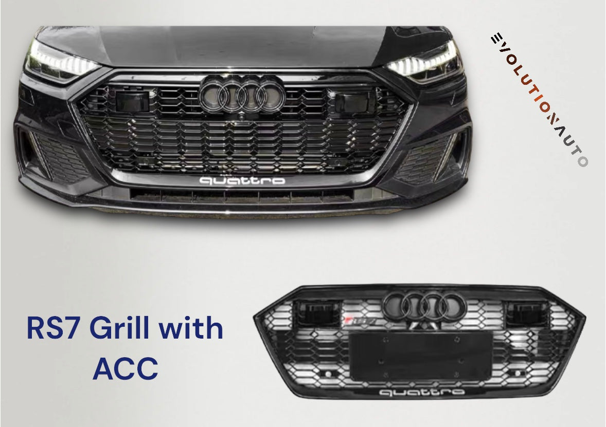 Audi RS7 Honeycomb Front Grill 2019-2022 - Gloss Black