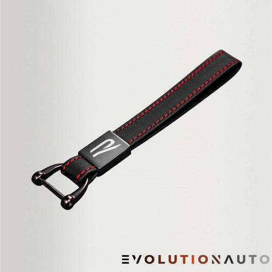 Leather Volkswagen Golf R MK8 Key Tag - Red Stitching