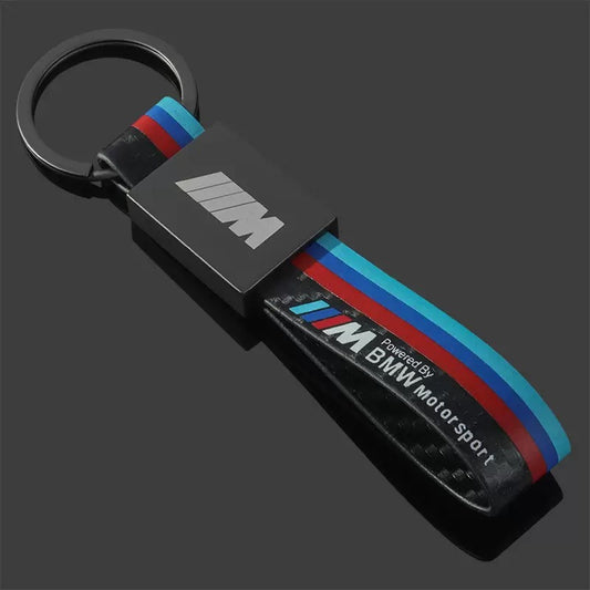 Leather Carbon Fiber BMW M Sport Key Tag