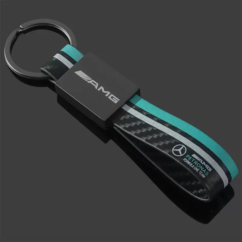 Leather Carbon Fiber Mercedes Benz AMG Key Tag